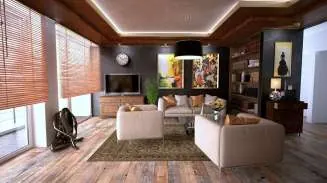 Living amplio y amueblado de una casa